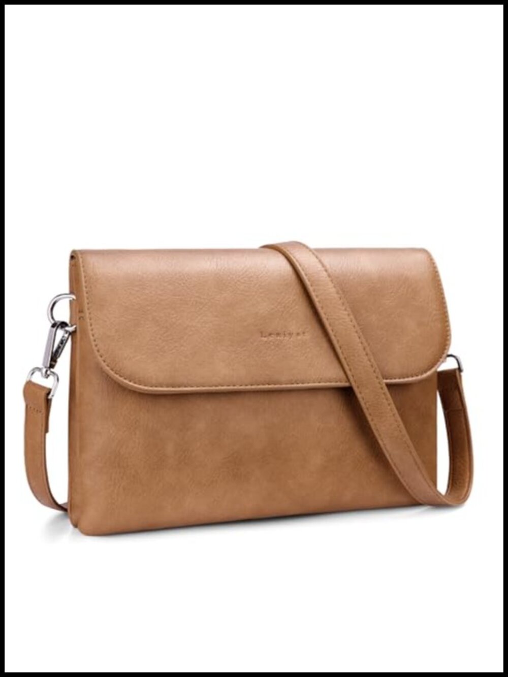 Vegan Leather Crossbody Bag RFID Blocking 2 Detachable Straps